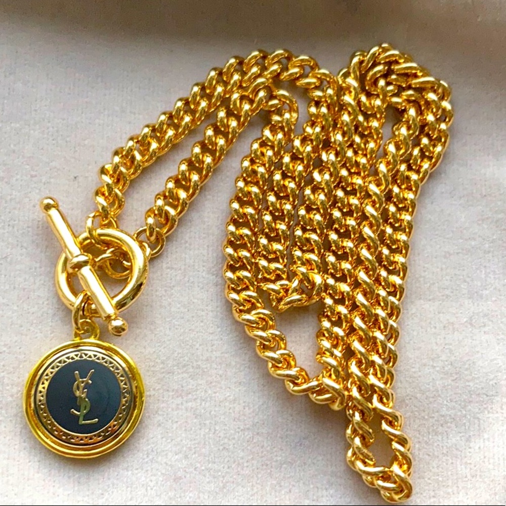 🤩YSL black and gold toggle necklace NEW